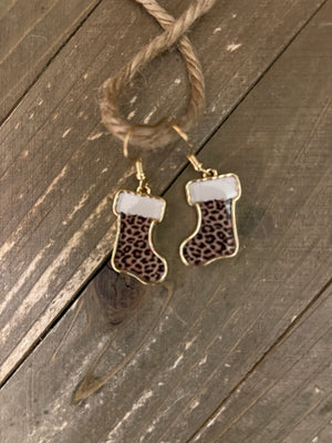 Animal Printed Stocking Dangle Earrings