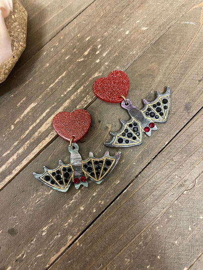 Acrylic Crystal Bat Dangle EarringsPink tiful of LOVE