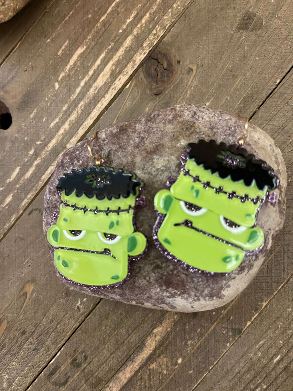 Acrylic Frankenstein Dangle Earrings