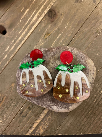 Acrylic Holiday Bundt Cake Dangle Earrings