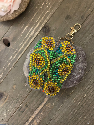 Flip Flop-11 Acrylic & Gemstone Key Chain