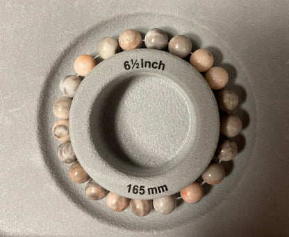 Pink Jasper Round Beaded Elastic/Stretch BraceletPink tiful of LOVE