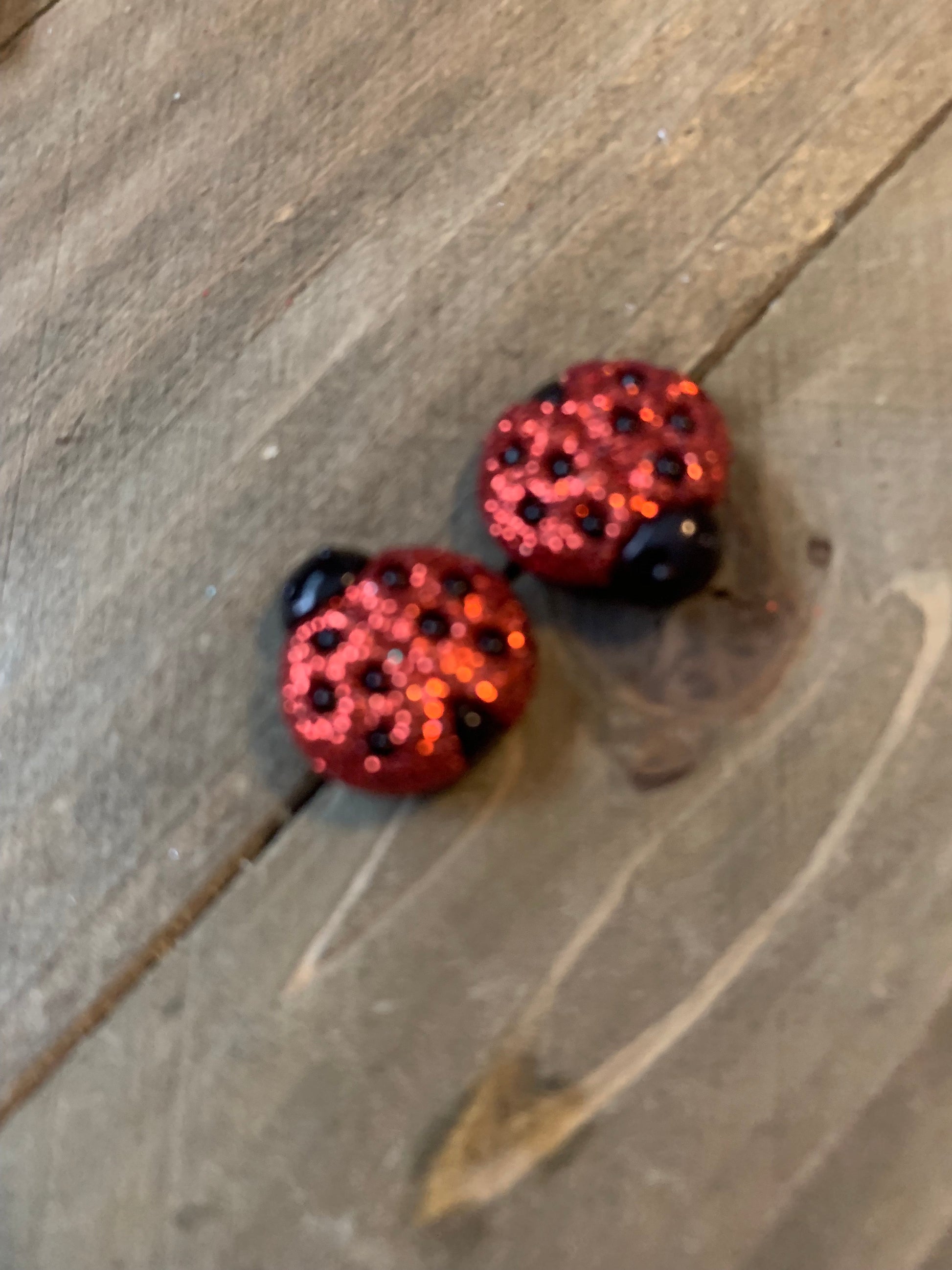 Ladybug Earrings; sparkly Stud earringsPink tiful of LOVE