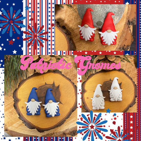 Patriotic Gnome in Red, White or Red  Stud EarringsPink tiful of LOVE