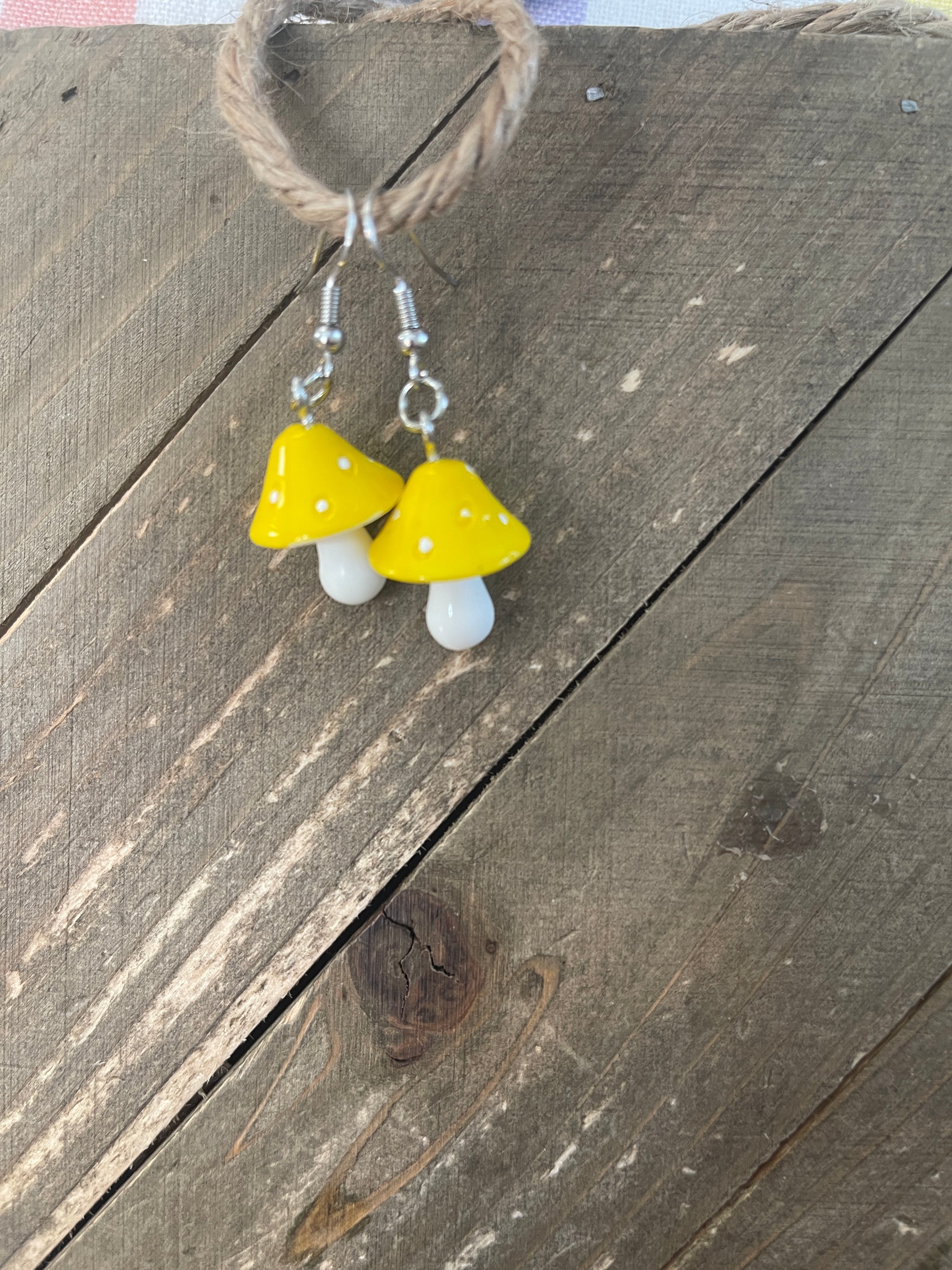 Mushroom Earrings, dangle, Resin Mushroom CharmsPink tiful of LOVE