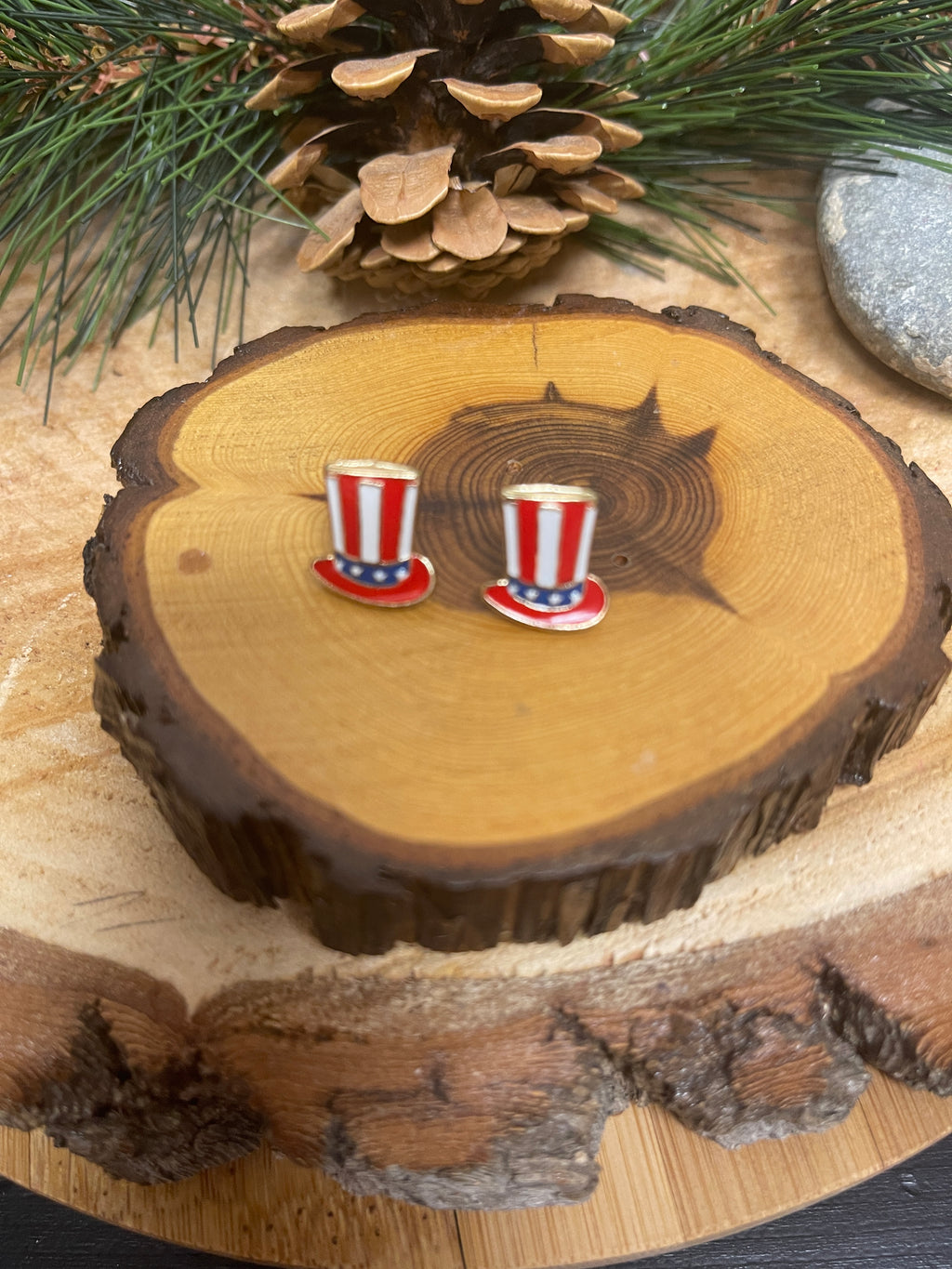 Uncle Sam's Hat Stud Earrings