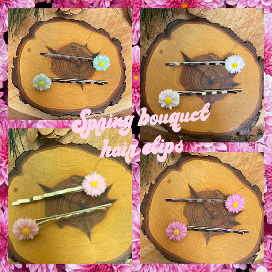 Spring Bouquet Hair clips (a pair)Pink tiful of LOVE