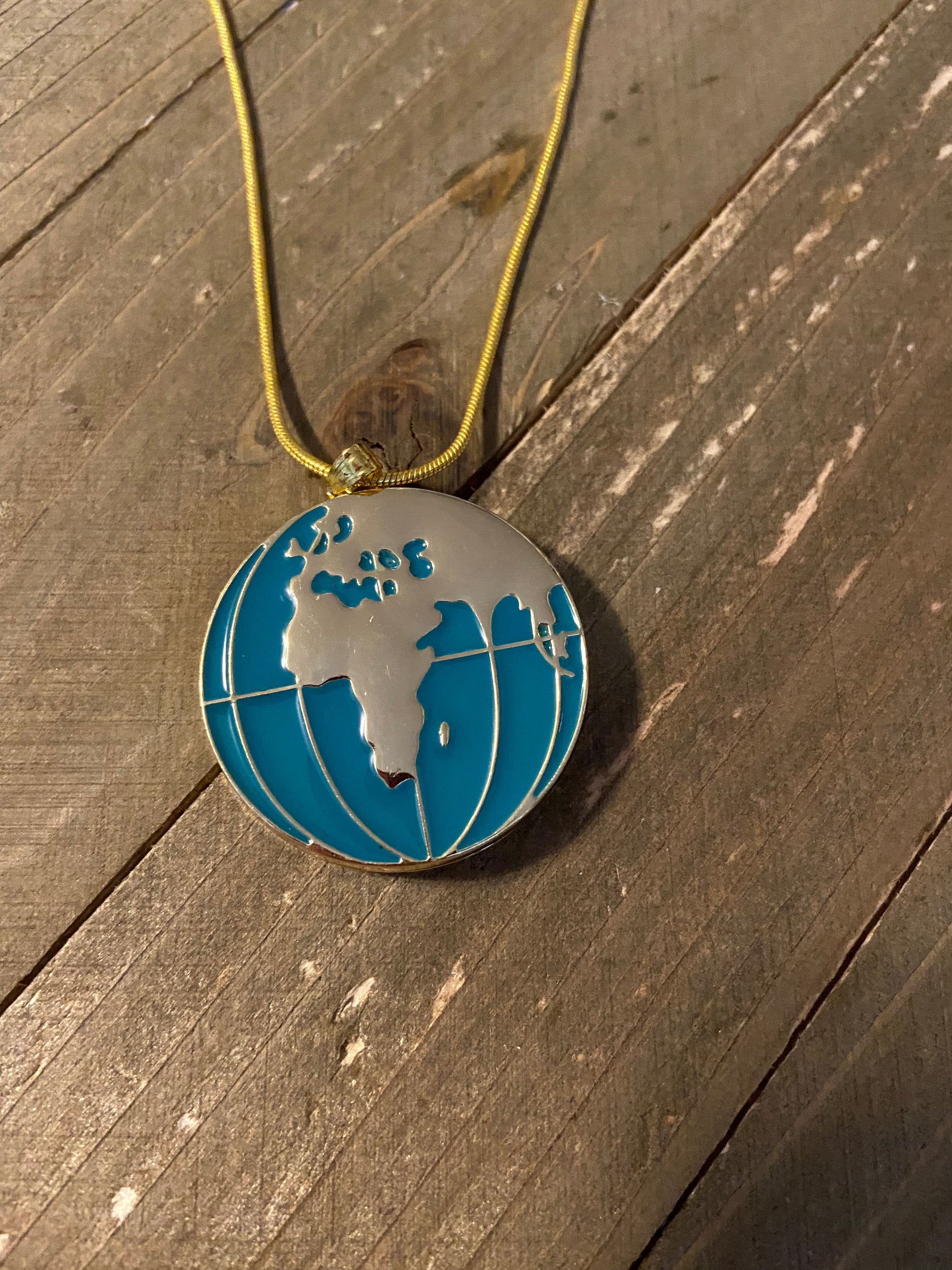 Globe Locket on a Gold chain NecklacePink tiful of LOVE