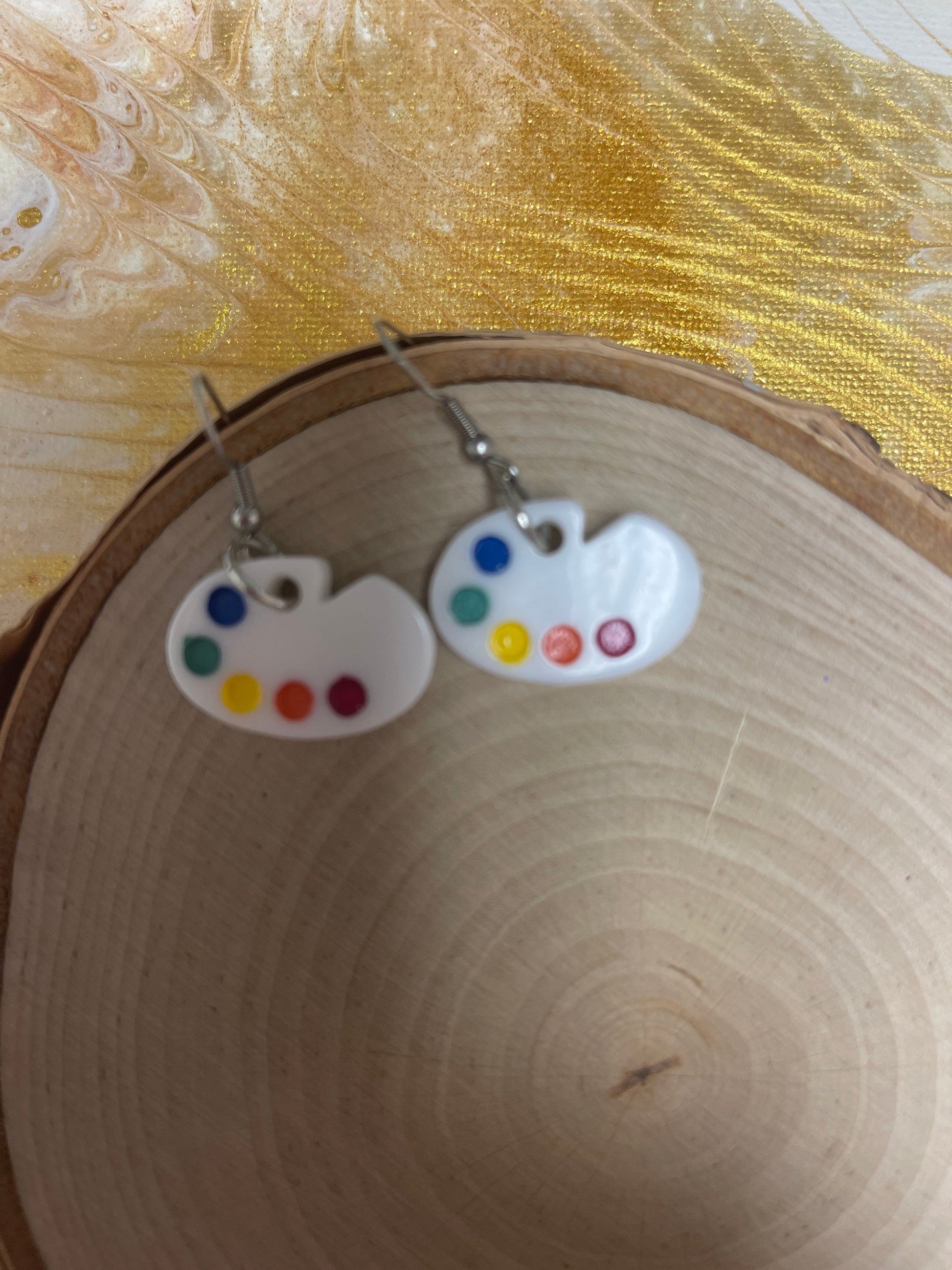 Paint Palette Wire EarringsPink tiful of LOVE