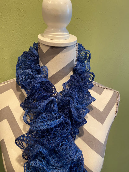 Ruffled Scarf handmade with Sapphire Metallic Sashay yarnPink tiful of LOVE