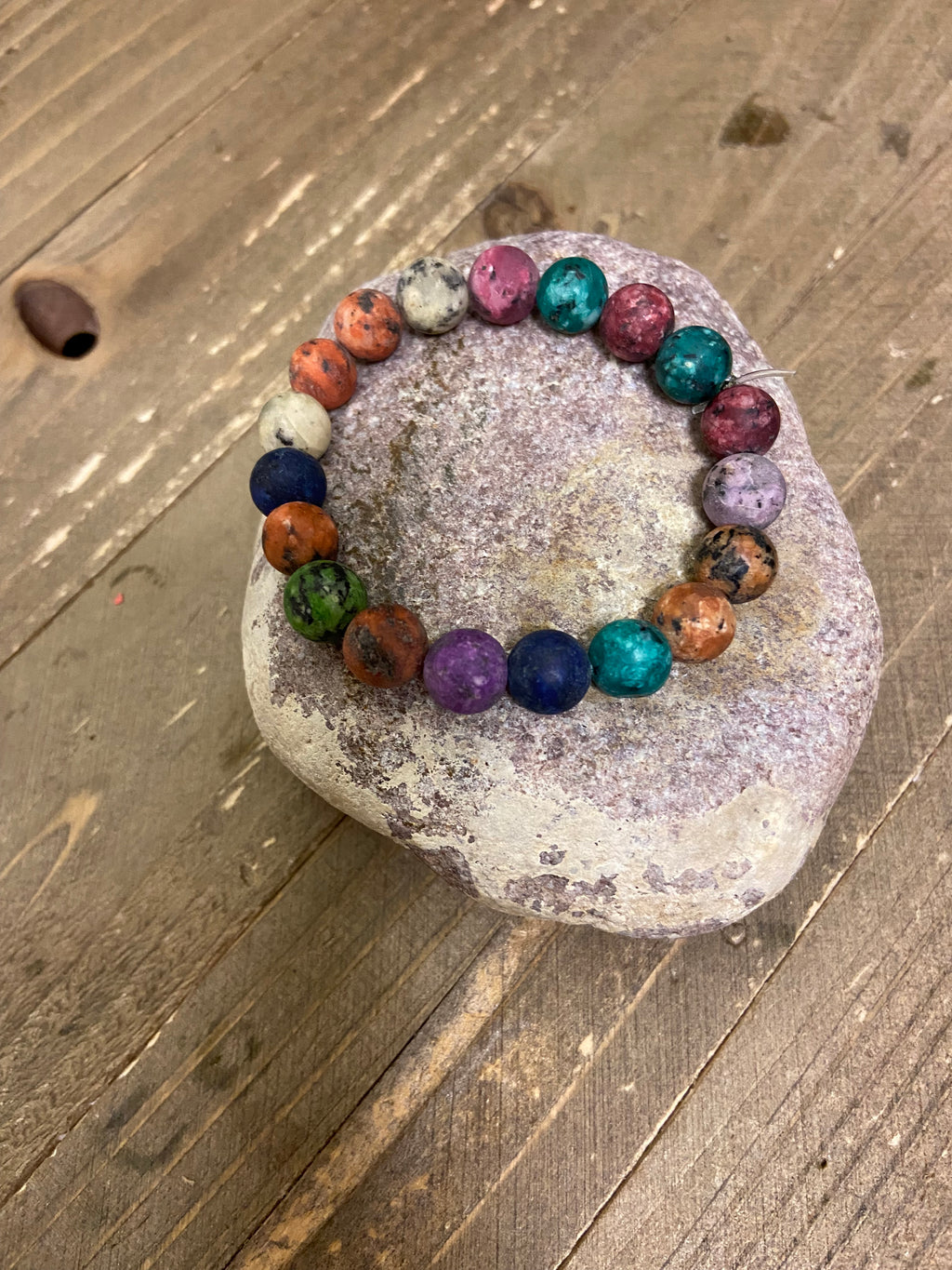 Dyed Jasper Beaded Elastic/Stretch Bracelet