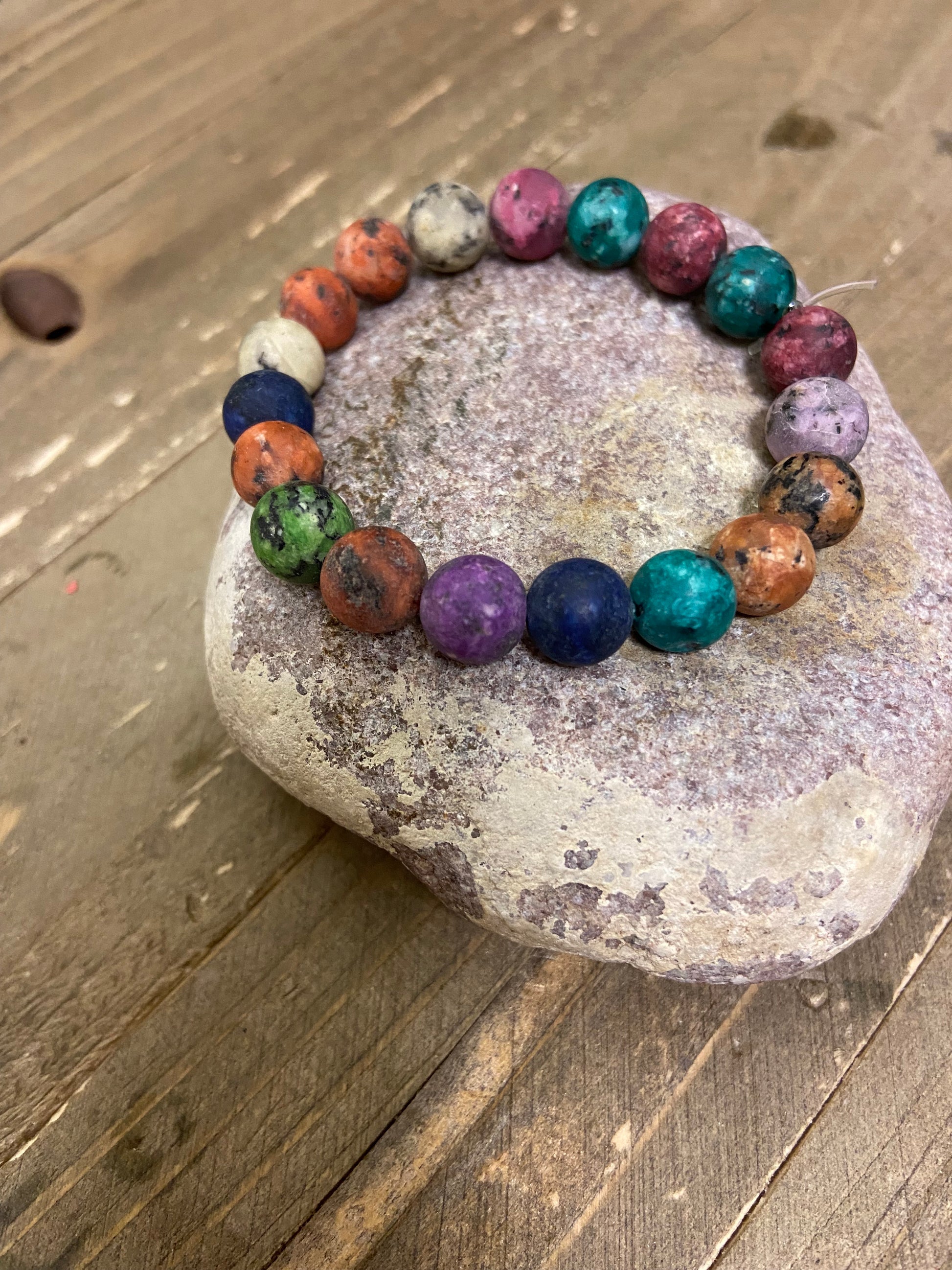 Dyed Jasper Beaded Elastic/Stretch BraceletPink tiful of LOVE