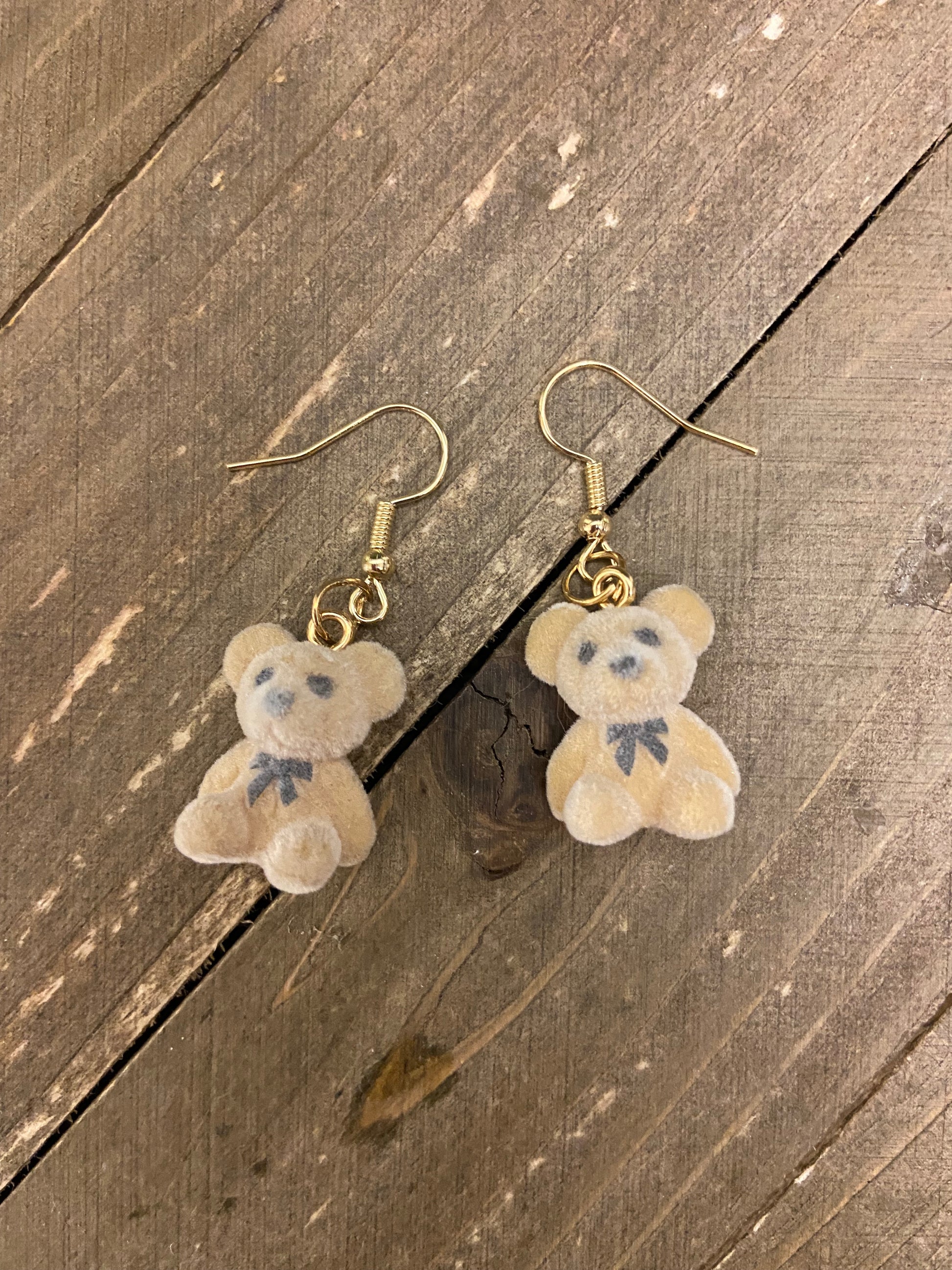 Fuzzy Brown or White Bear Charm Wire EarringsPink tiful of LOVE