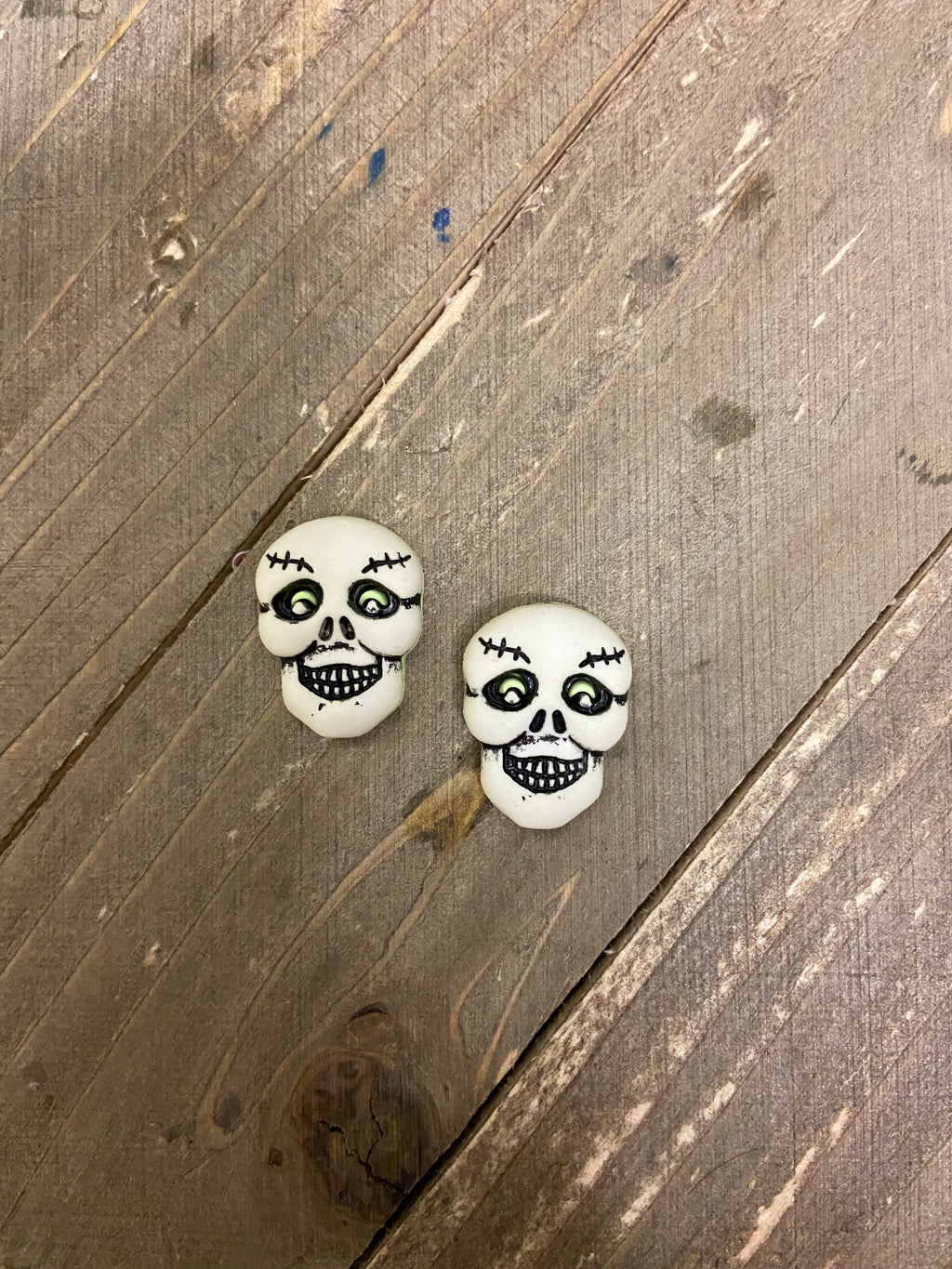 Skull post earrings-Perfect for Trick or Treat Ear Bling