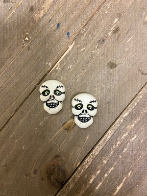 Skull post earrings-Perfect for Trick or Treat Ear Bling
