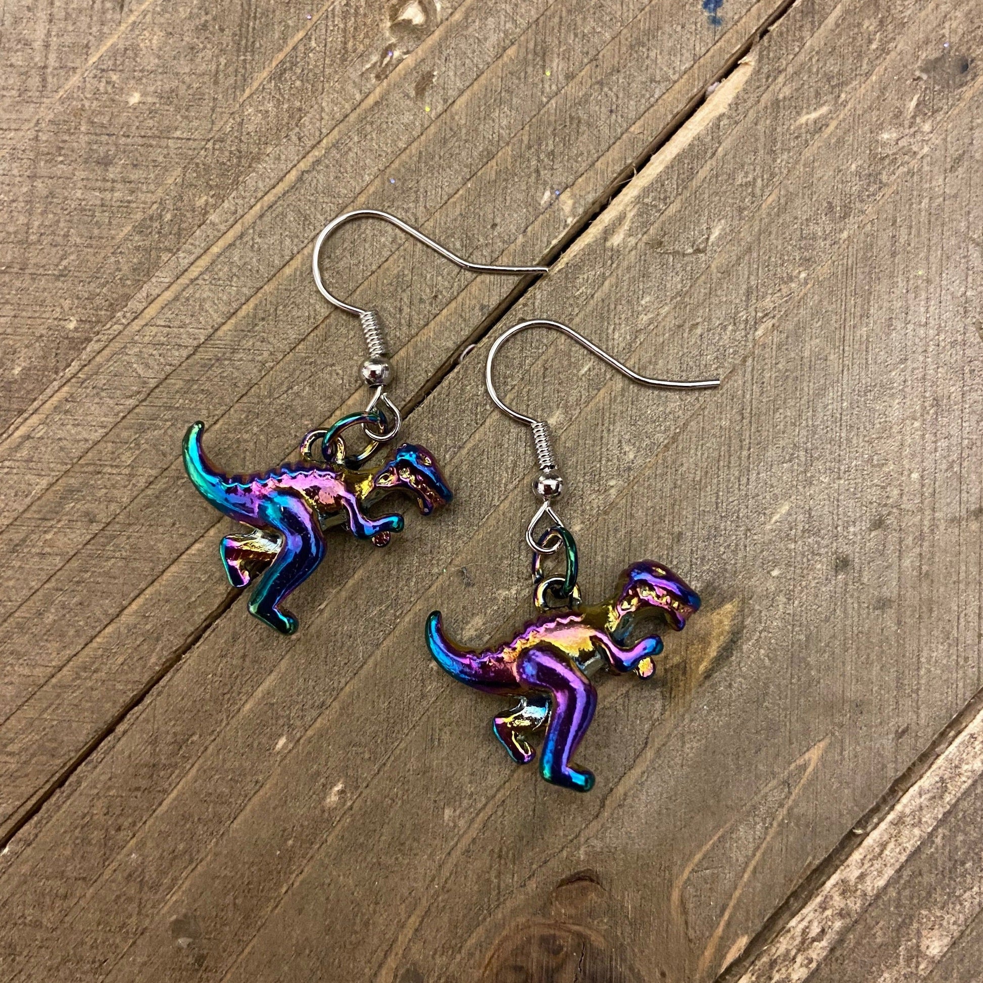 T-Rex Charm Wire Earrings (ER451-TRexmulti-CECupd)Pink tiful of LOVE
