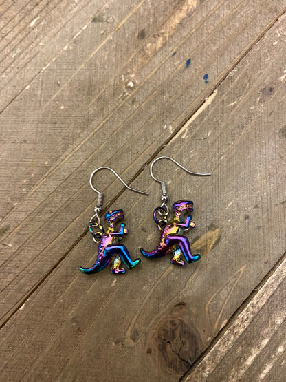 T-Rex Charm Wire Earrings (ER451-TRexmulti-CECupd)Pink tiful of LOVE