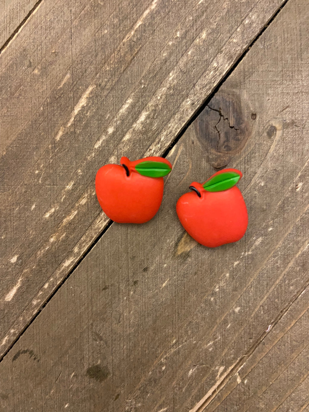 Apple post earrings-Perfect for School/Teacher Ear Bling
