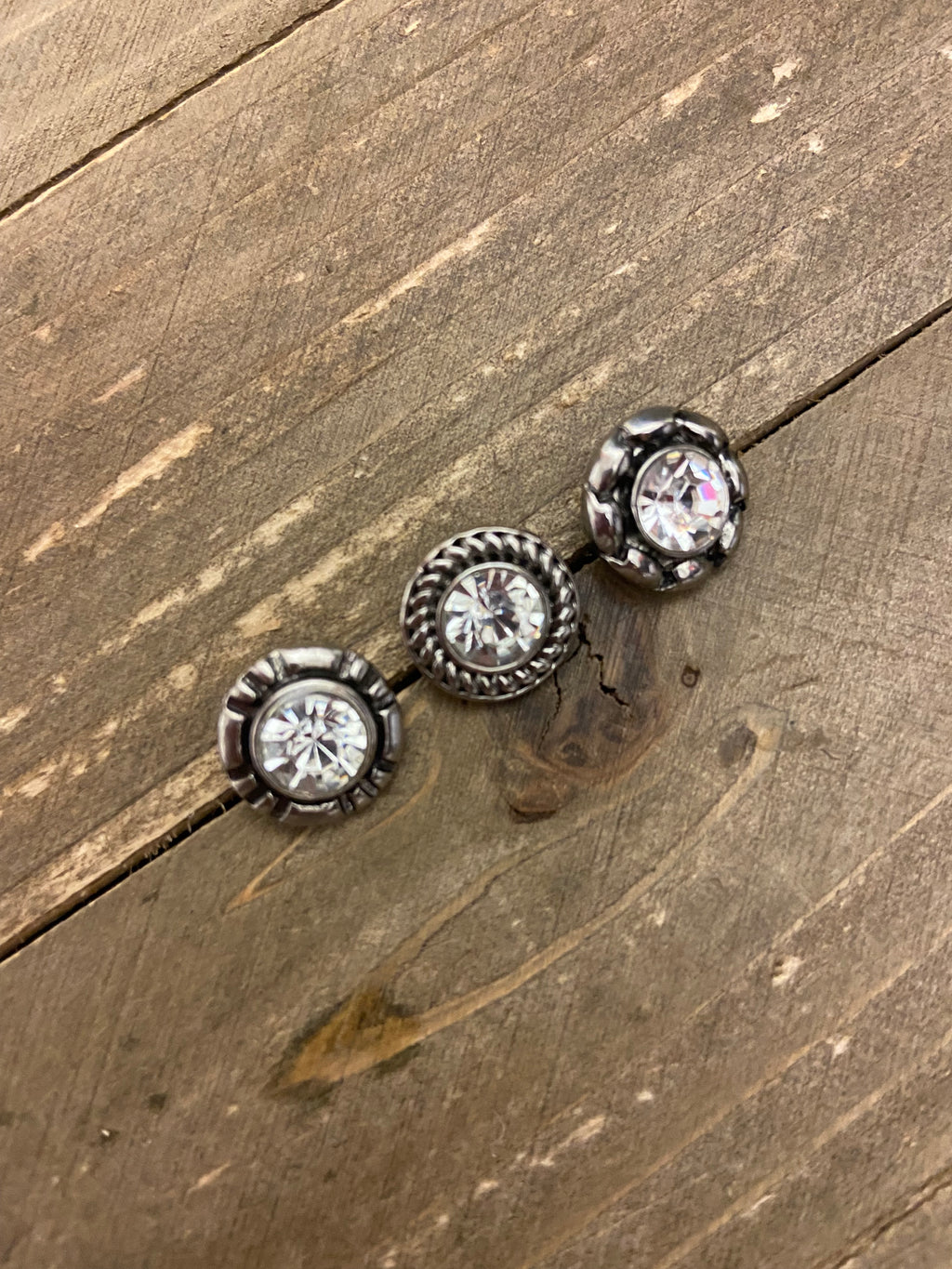 Mini Ginger Snaps - Clear Rhinestone set of 3  mini Snaps