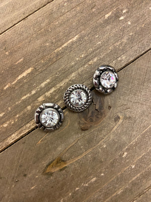 Mini Ginger Snaps - Clear Rhinestone set of 3  mini Snaps