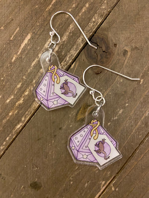 Chocolate Frog Box Acrylic Charm Wire  Earrings