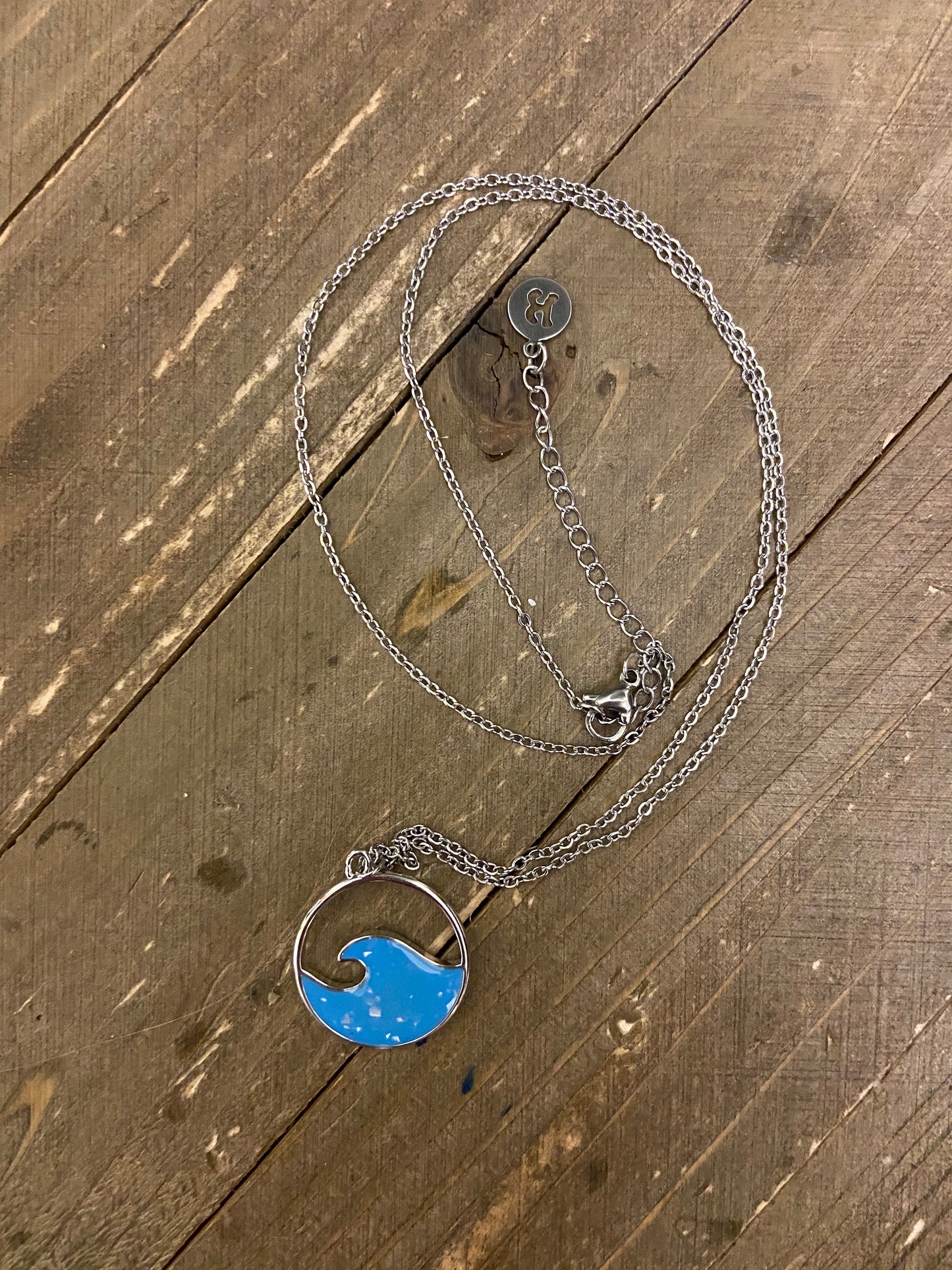 Enamel Baby Blue Wave NecklacePink tiful of LOVE