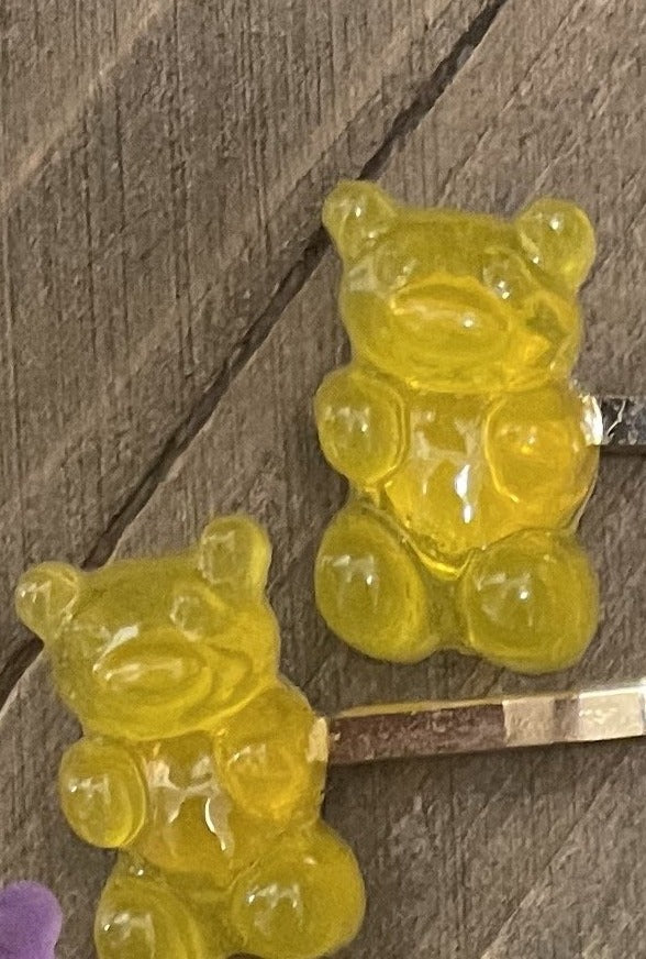 Gummy Bear Hair clips-- a pair--6 colors to choosePink tiful of LOVE