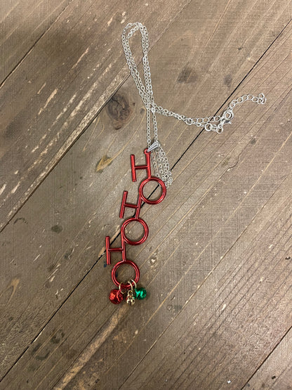 HO HO Jingle Bell Pendant on a Gold chain NecklacePink tiful of LOVE