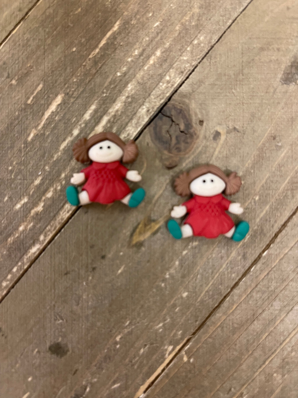 Christmas Dolls post earrings