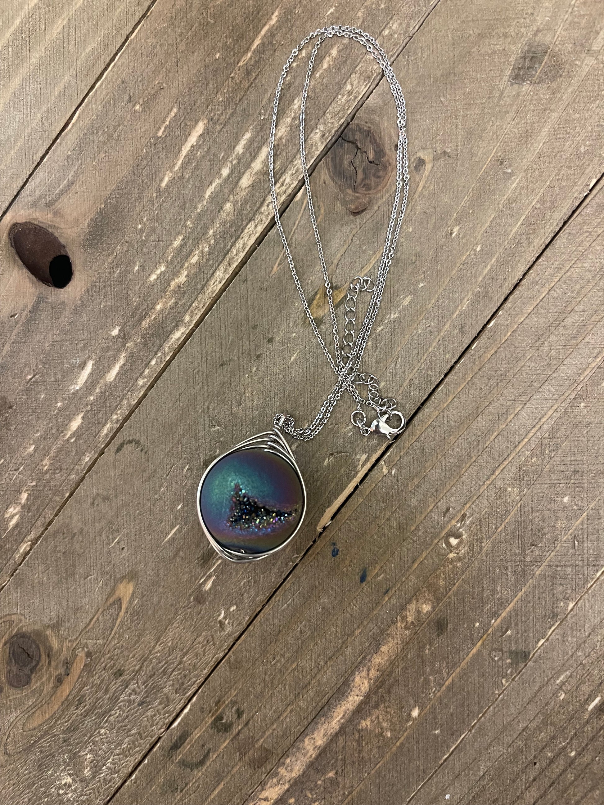 Agate Sphere Pendant on a Silver chain NecklacePink tiful of LOVE