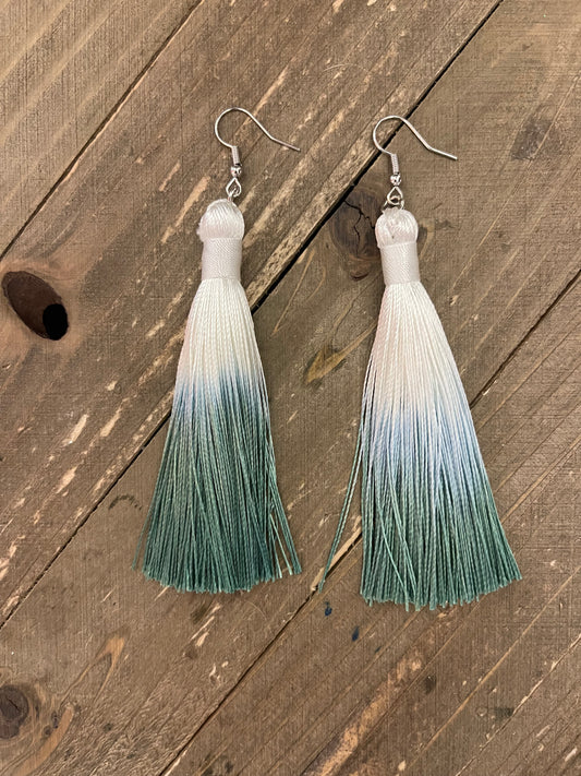 Green Ombre Tassel Wire EarringPink tiful of LOVE