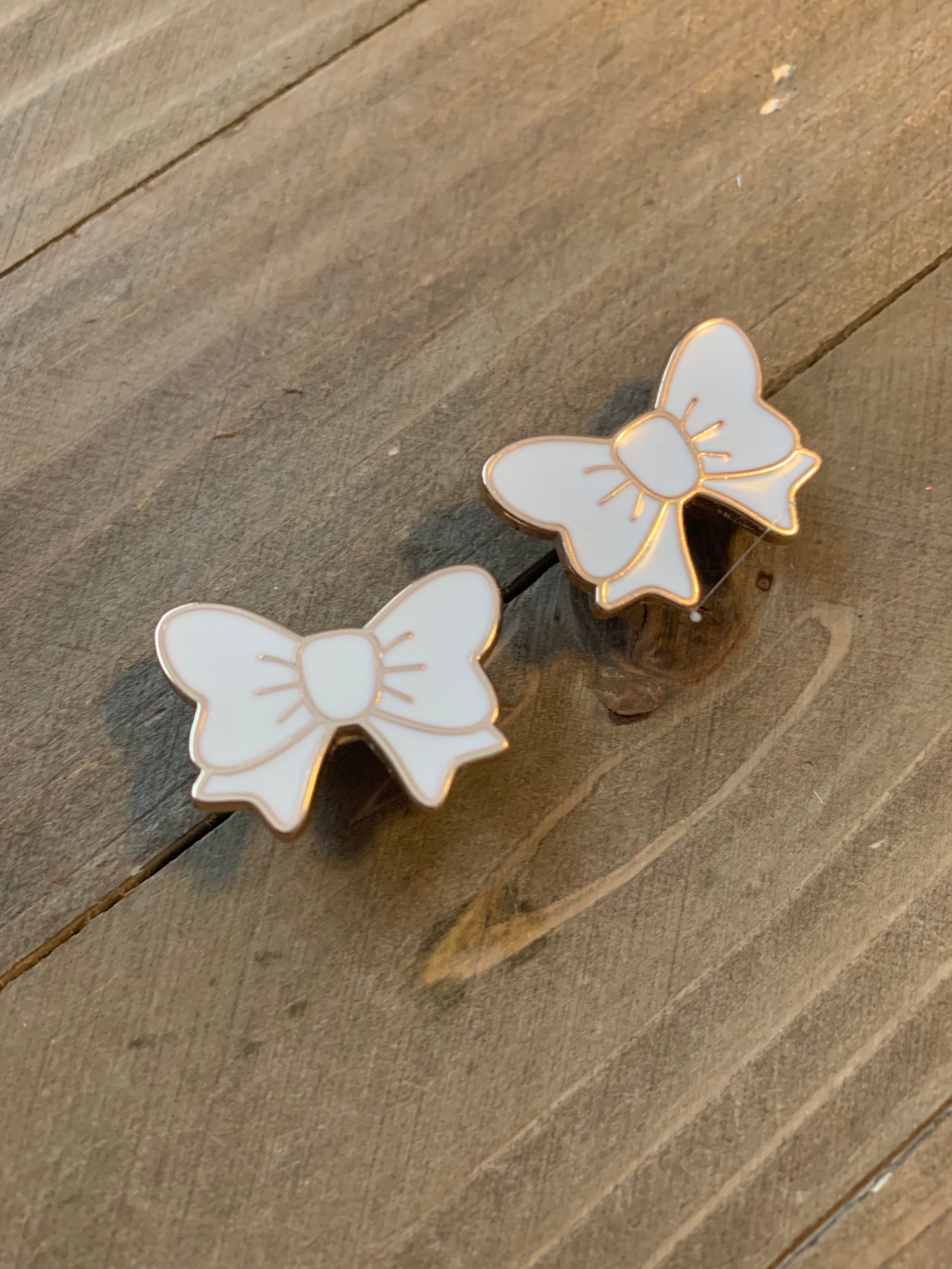 White and Gold Bow Post EarringsPink tiful of LOVE