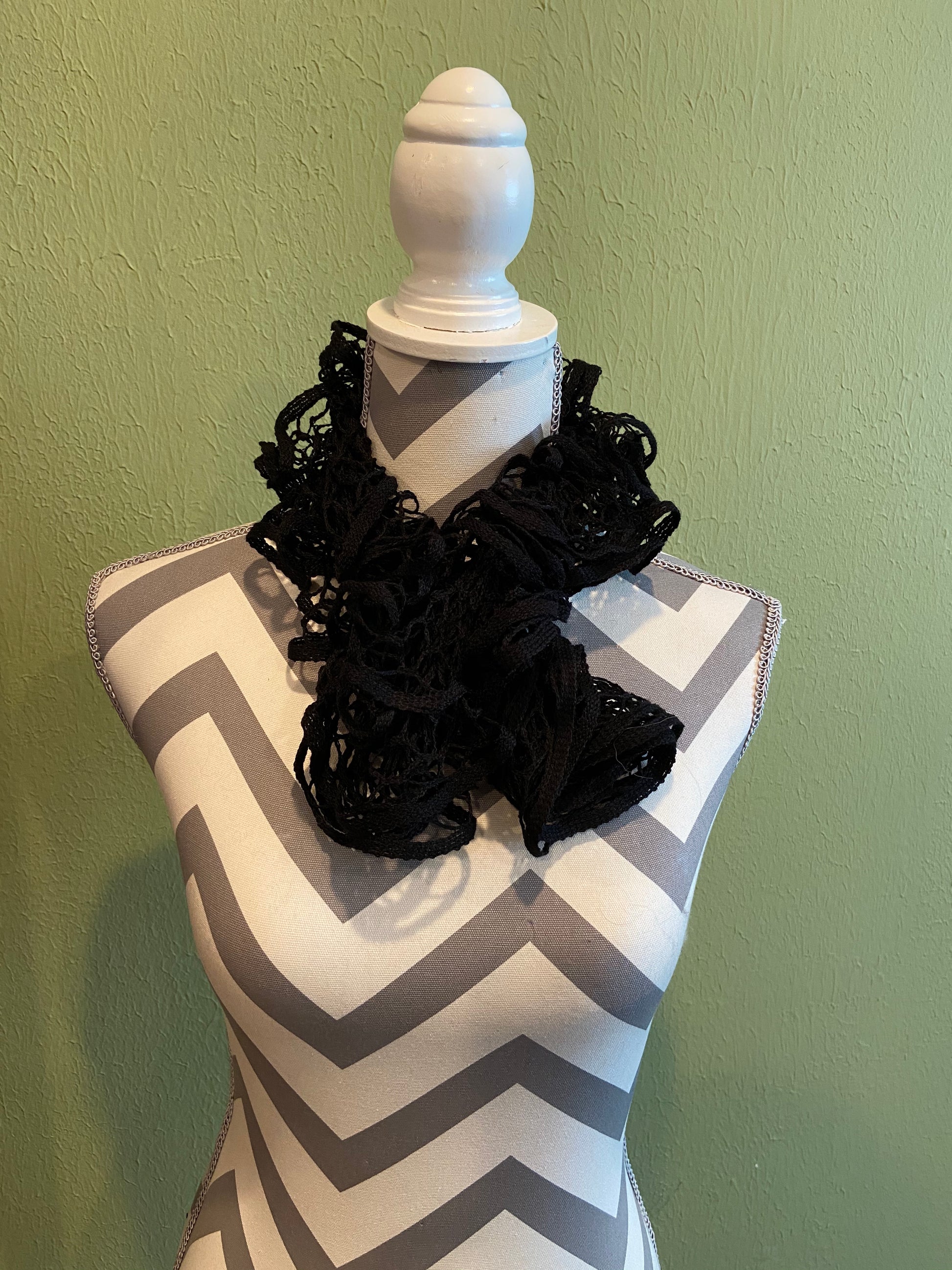 Ruffled Scarf handmade with Black Starbella YarnPink tiful of LOVE