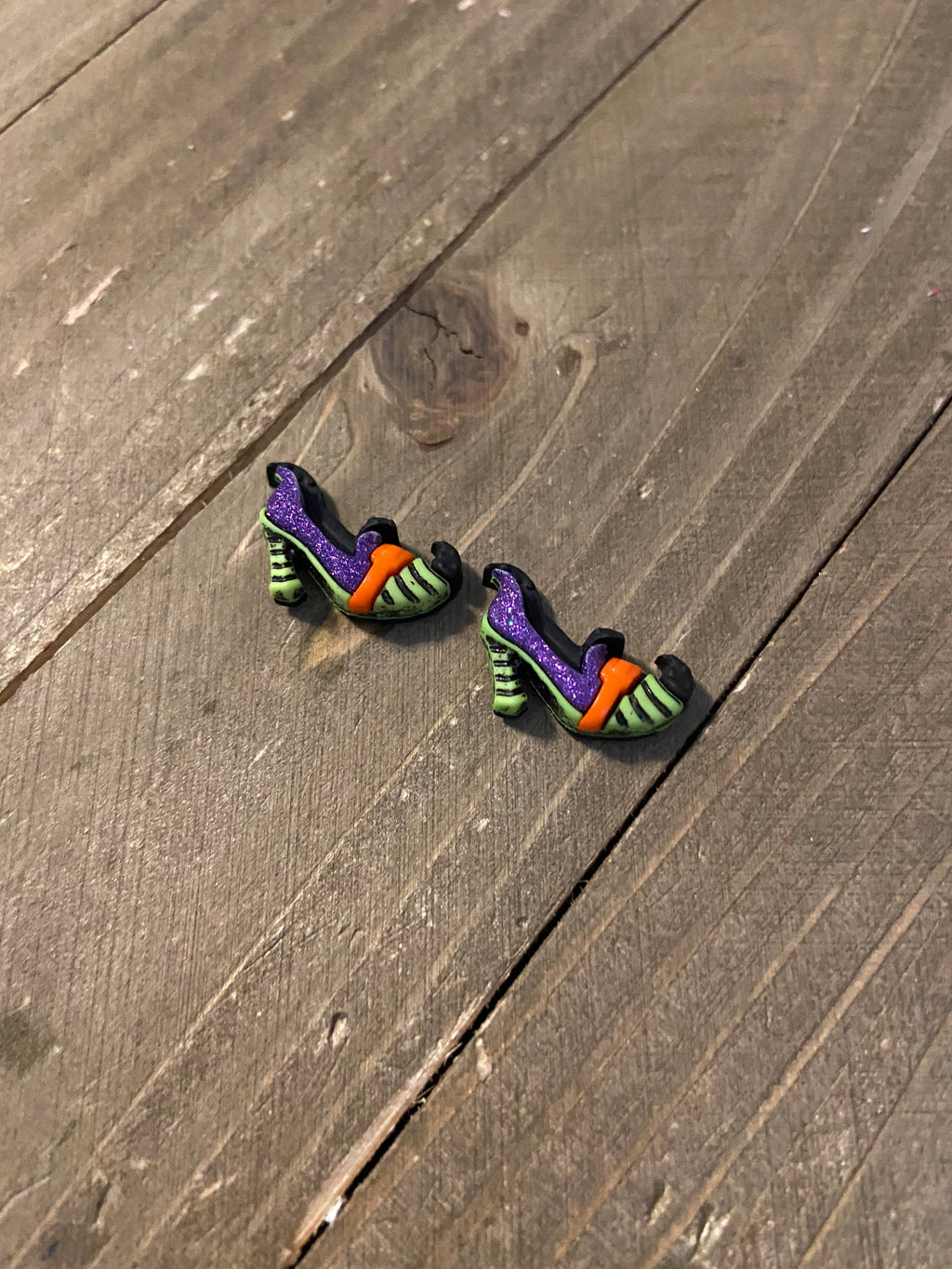 Be Witchingly Witch's Shoes Post Earrings-Perfect Halloween Bling
