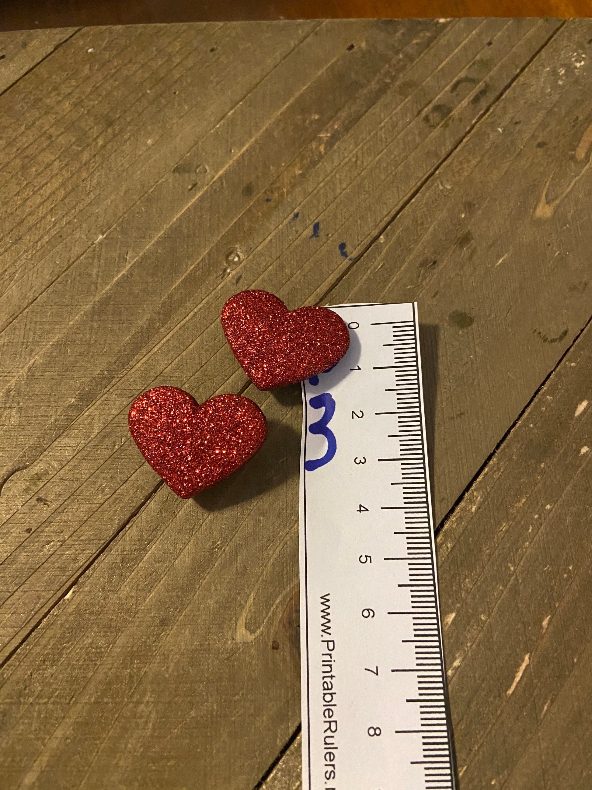 Red Glittery Heart Post EarringsPink tiful of LOVE