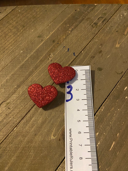 Red Glittery Heart Post EarringsPink tiful of LOVE