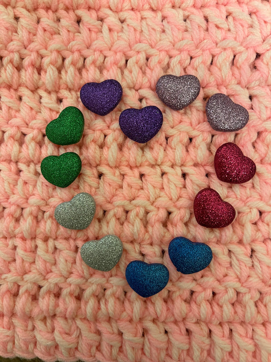 Glitter Heart Post Earrings (6 Colors)Pink tiful of LOVE