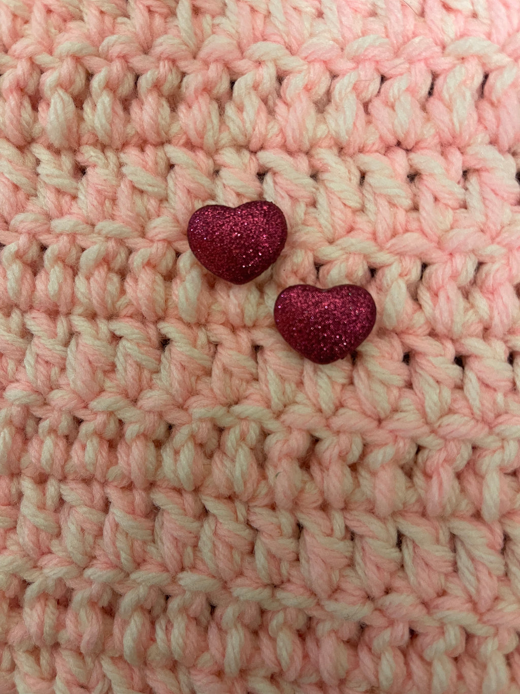 Glitter Heart Post Earrings (6 Colors)
