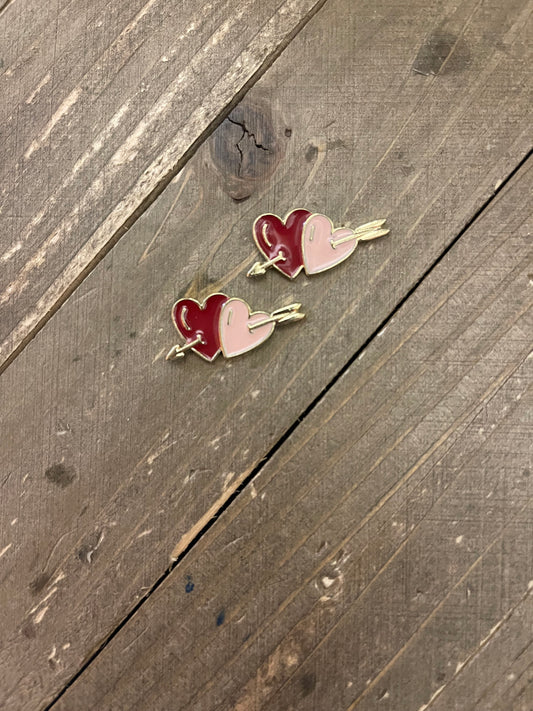 Happy Valentine's Day Pink &amp; Red Heart Stud EarringsPink tiful of LOVE