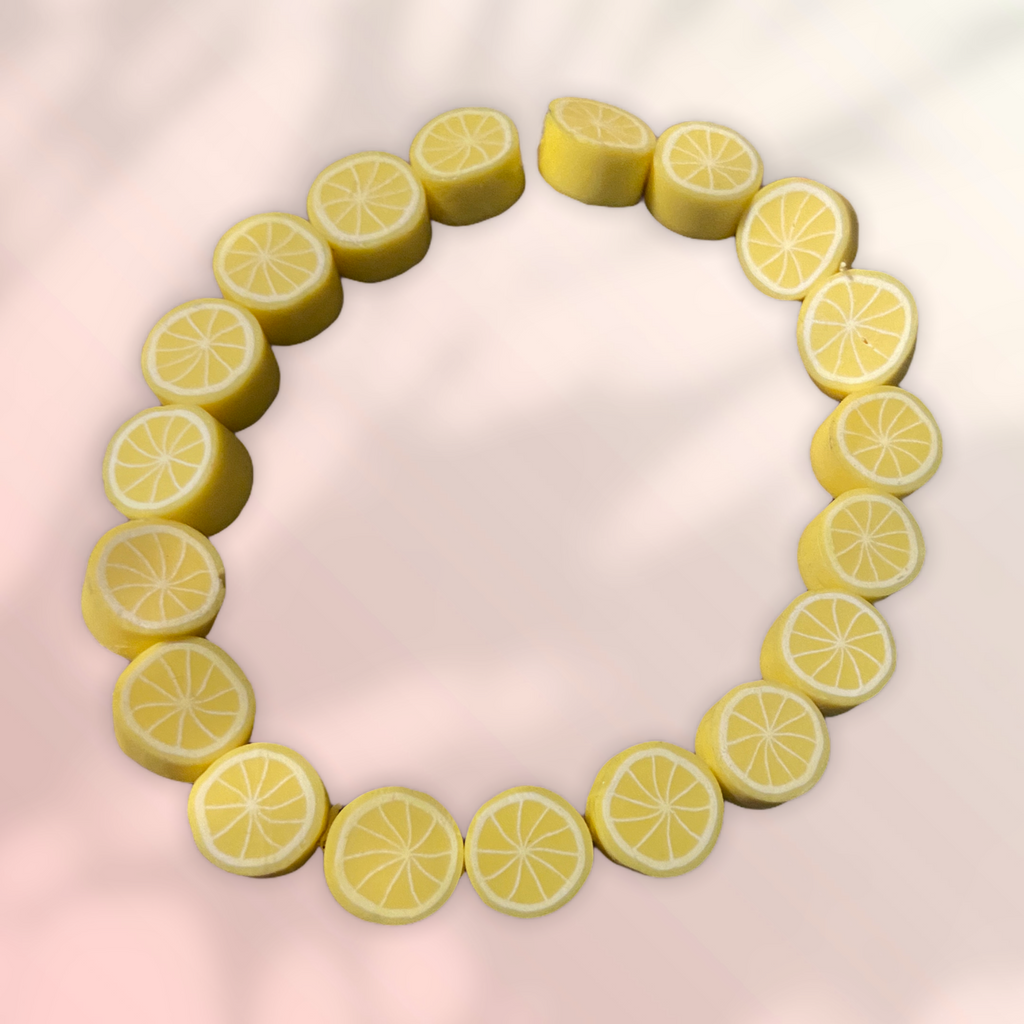 Lemon Fimo Beaded Elastic/Stretch Bracelet