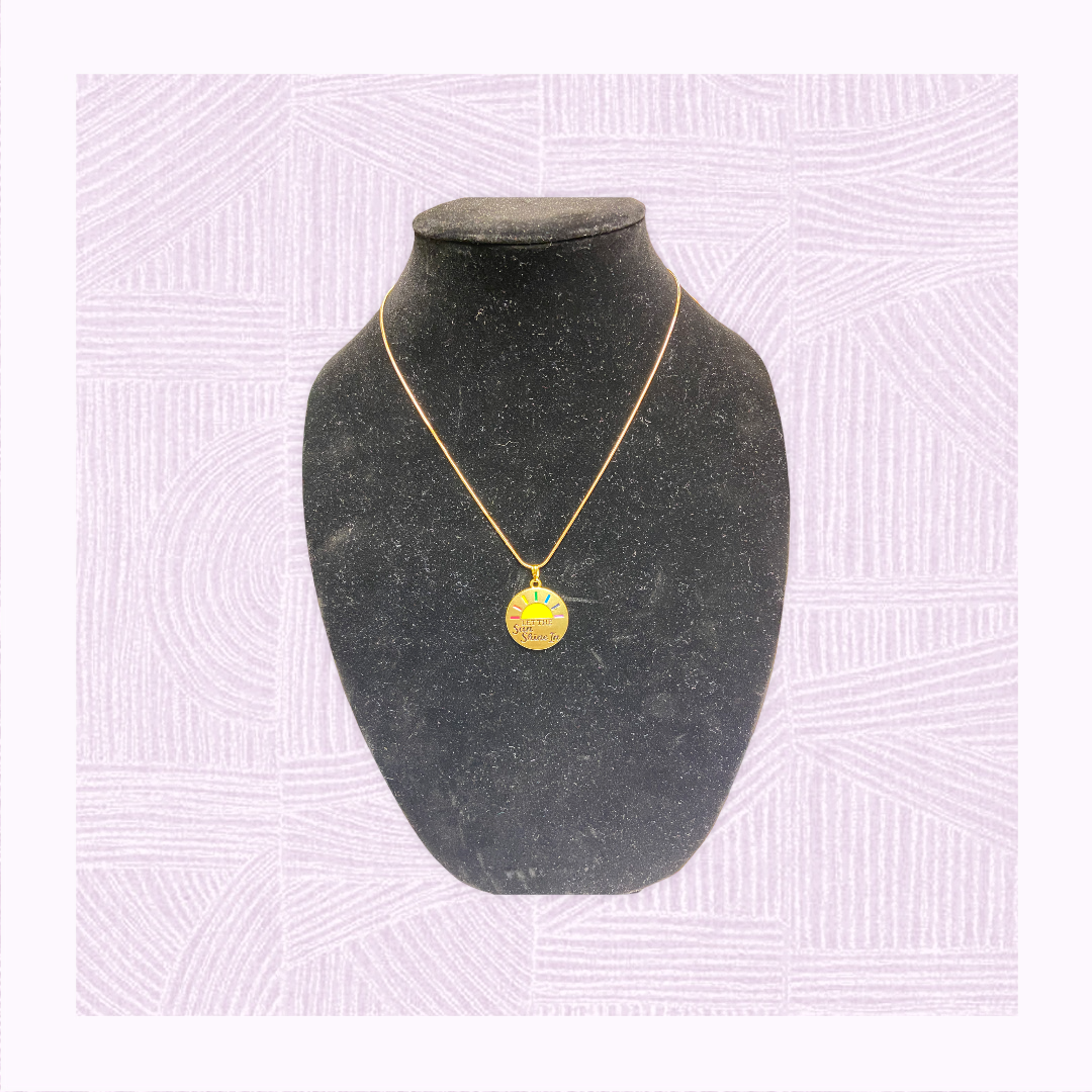 Sun Shine Pendant on a Gold chain Necklace