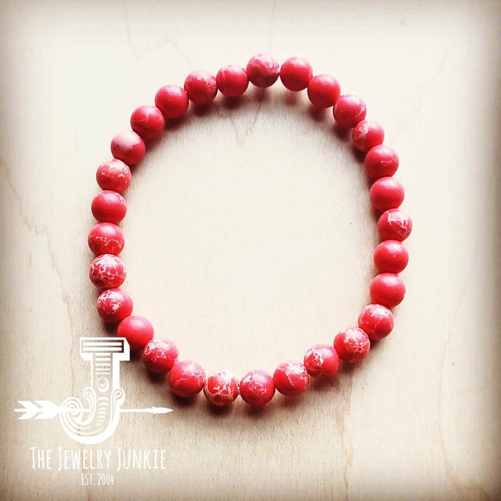 Bracelet Bar-Red Regalite Beads