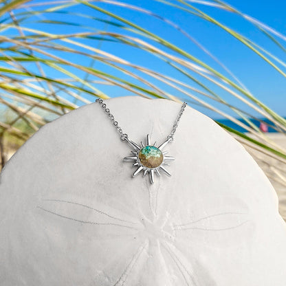 Turquoise Sand Starburst Necklace