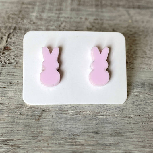 Pastel Pink Fluffy Bunny Stud EarringsPink tiful of LOVE