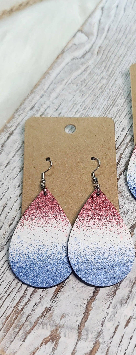 Rustic Patriotic Teardrop EarringsPink tiful of LOVE