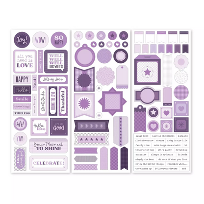 Creative Memories Totally Tonal Purple Ice Stickers (3pk)