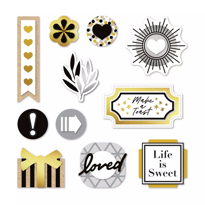 Creative Memories Silver &amp; Gold Foiled &amp; Layered EmbellishmentsPink tiful of LOVE