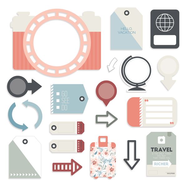 Travel Log Banner & Tag Embellishments